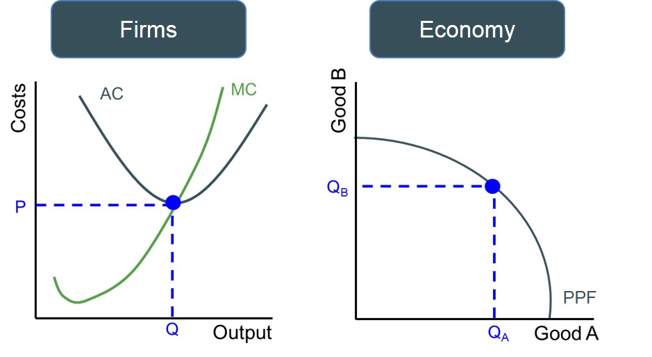 Productive efficiency graph