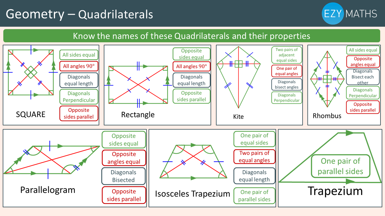 Maths GCSE exam revision: Quadrilaterals | EzyEducation
