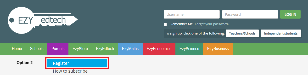 Ways to Register - Homepage Option 2