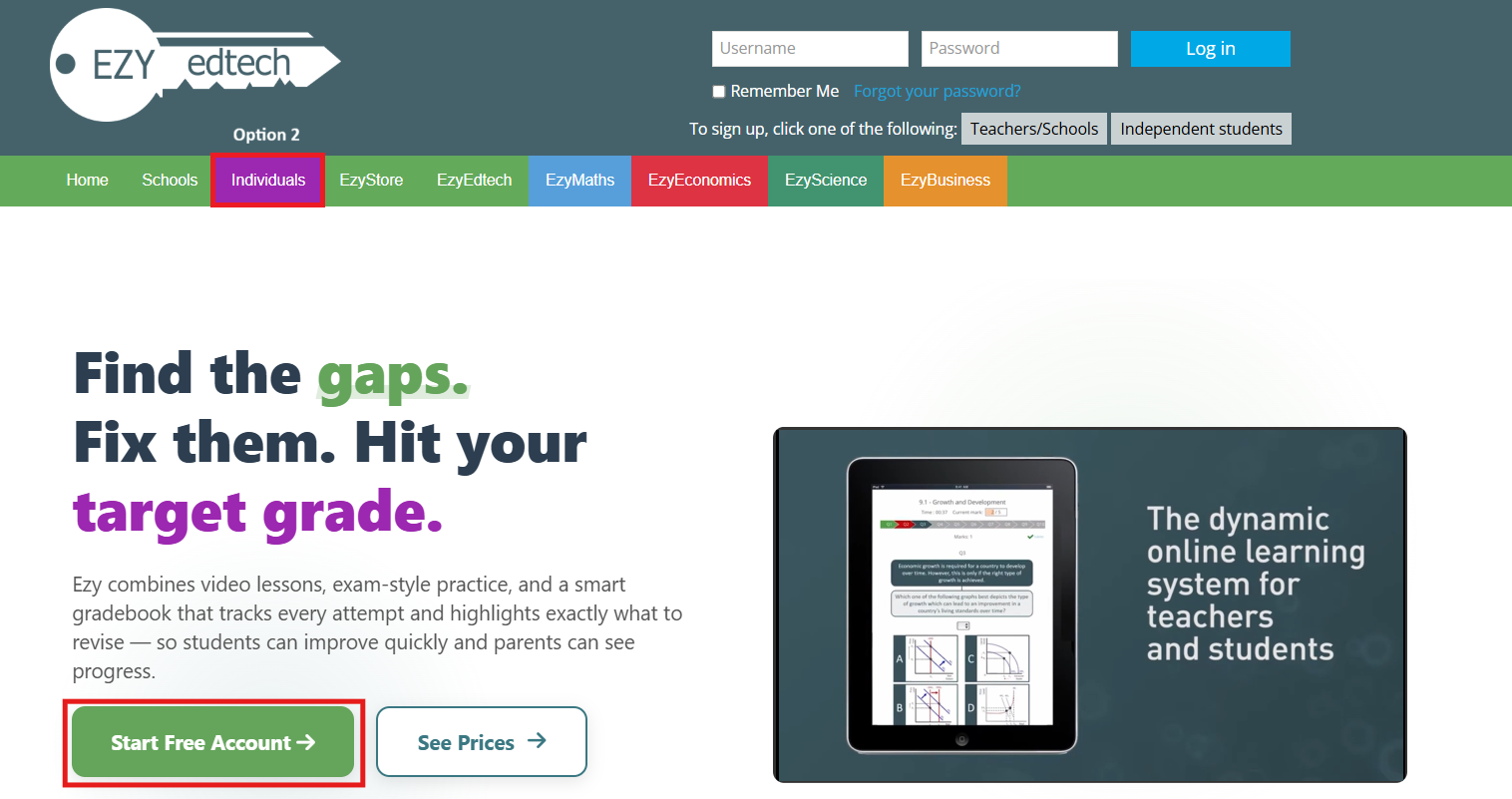 Ways to Register - Homepage Option 2